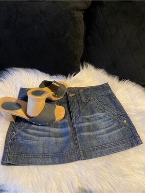 Quality Denim X2 Mini Skirt in Dark Blue - Classic Casual